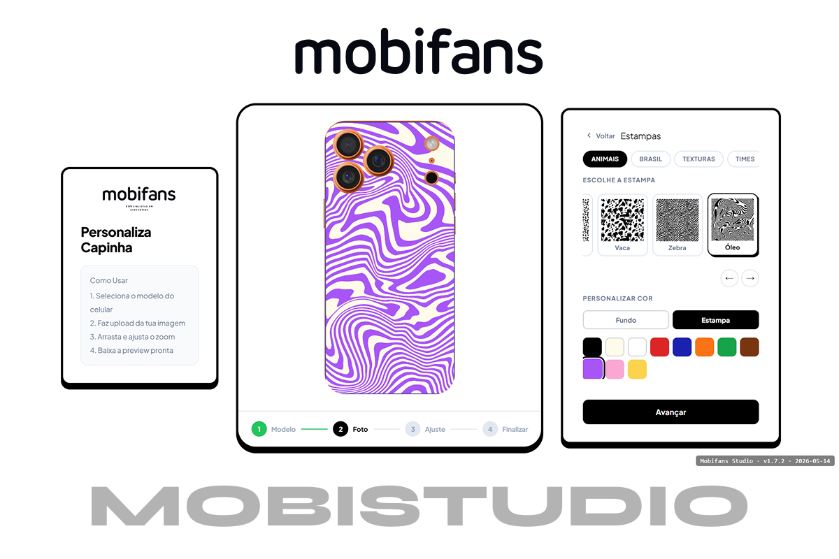 Banner MobiStudio — customizador interativo de capinhas